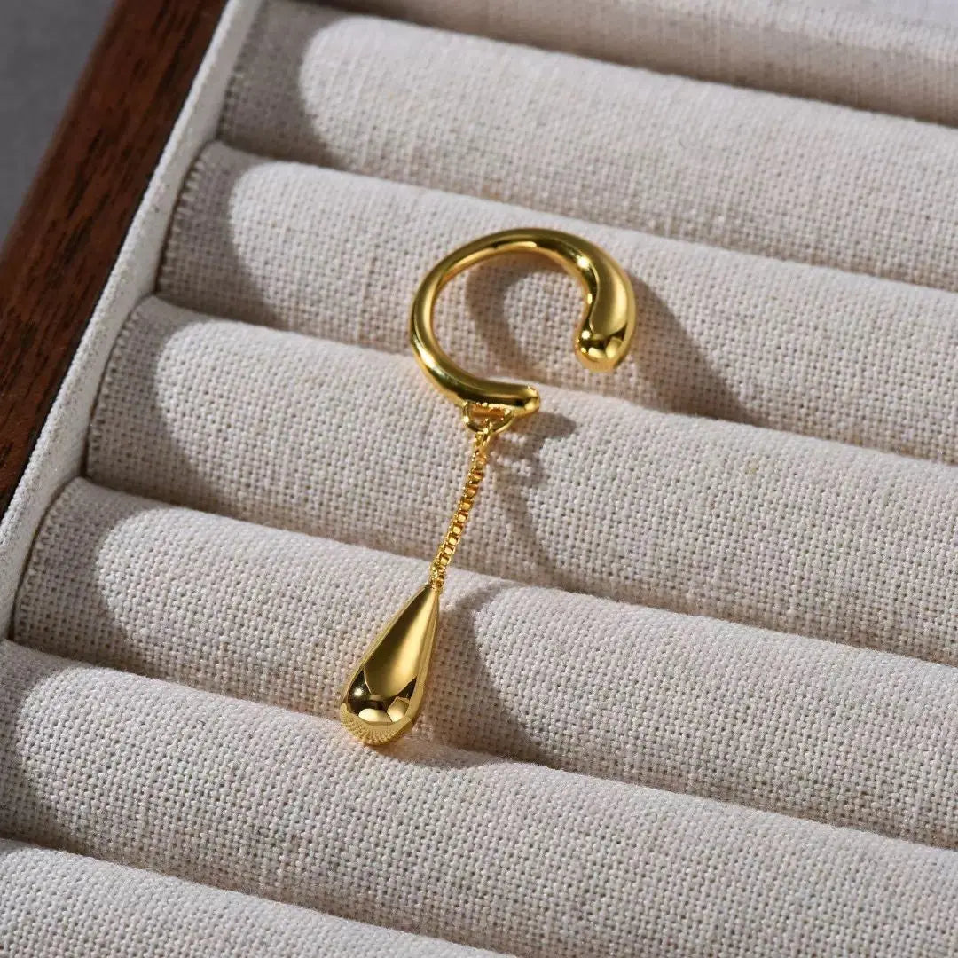 Orecchini A Goccia Clip Con Cristallo – Pendente Goccia Stile Gatsby – Scegli Tra Argento O Oro - Foto 4